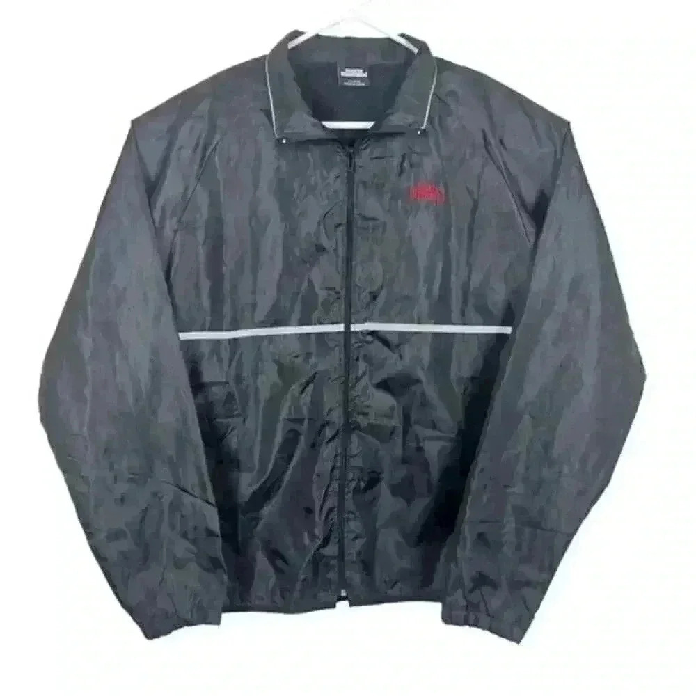 Sports Illustrated Jacket Mens XL Black Full Zip‎ Windbreaker Reflective
